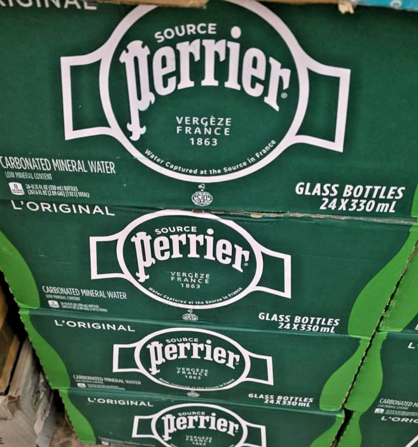 Perrier Natural Mineral Carbonated Water 11 Oz Glass Bottles - Pack of 12