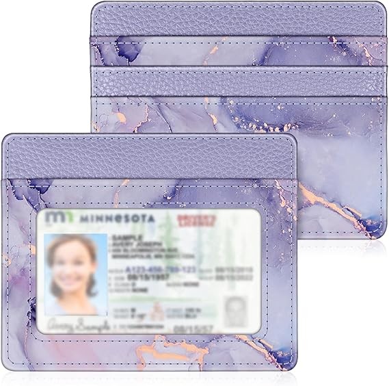 Credit Card Holder Case Sleeve with ID Window [RFID Blocking] Leather Wallet