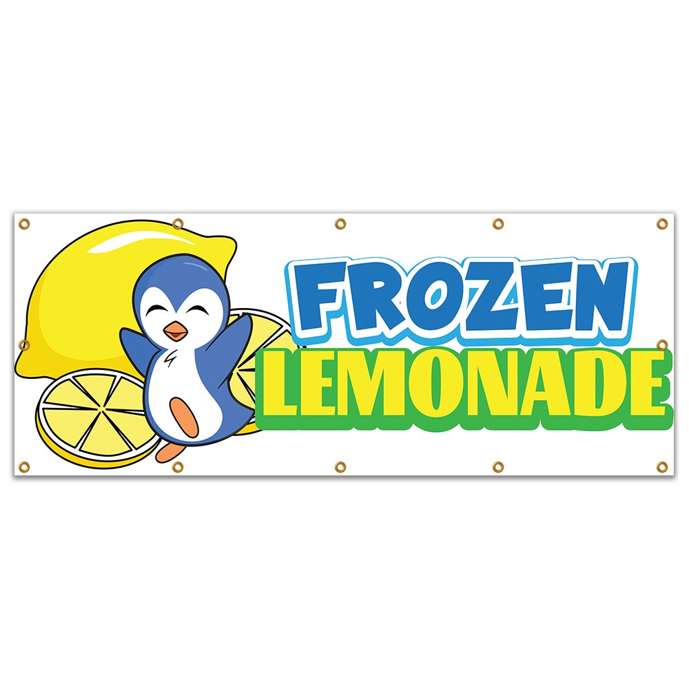 Frozen Lemonade Banner Concession Stand Food Truck Single Sided