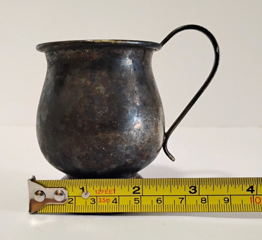 Vintage Silver Plated Small Teacup READ