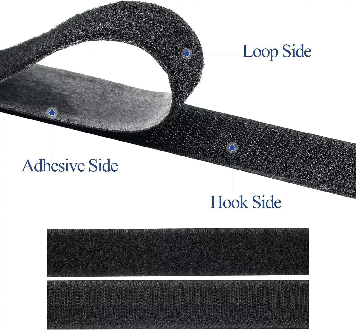 3M Hook and Loop Tape with Adhesive, Heavy Duty Self Sticky Interlocking Tape, S