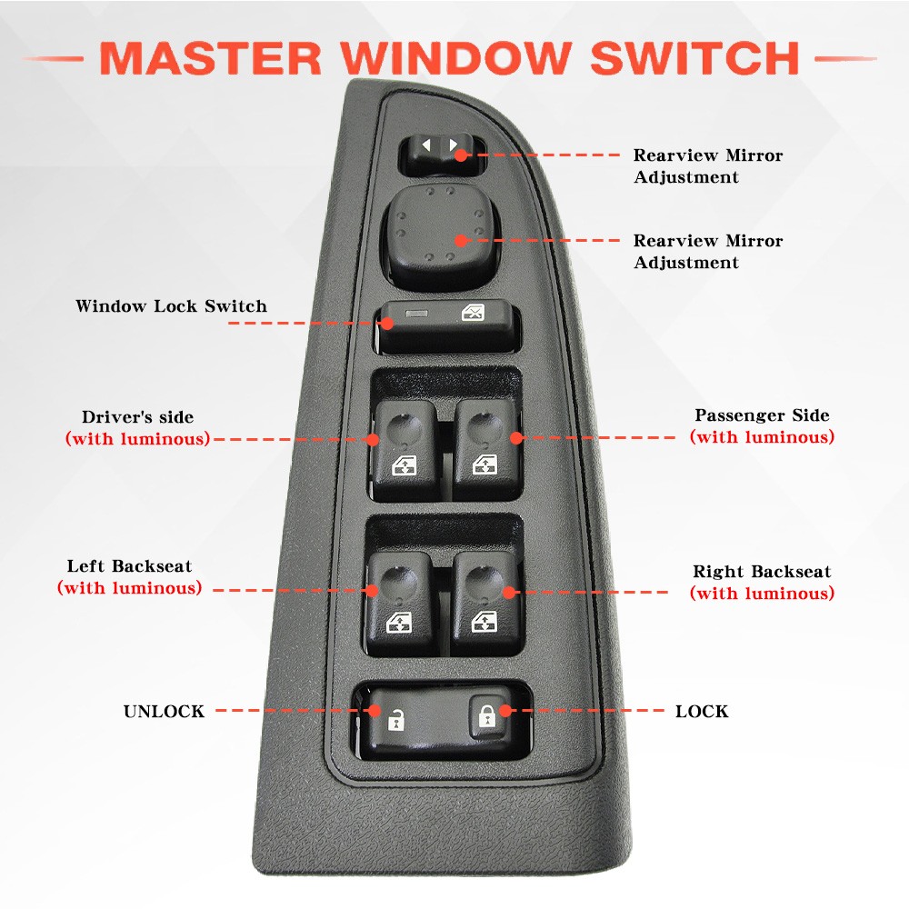 Front Driver Door Window Control Switch For GMC Sierra 2003-2007 15883323 US