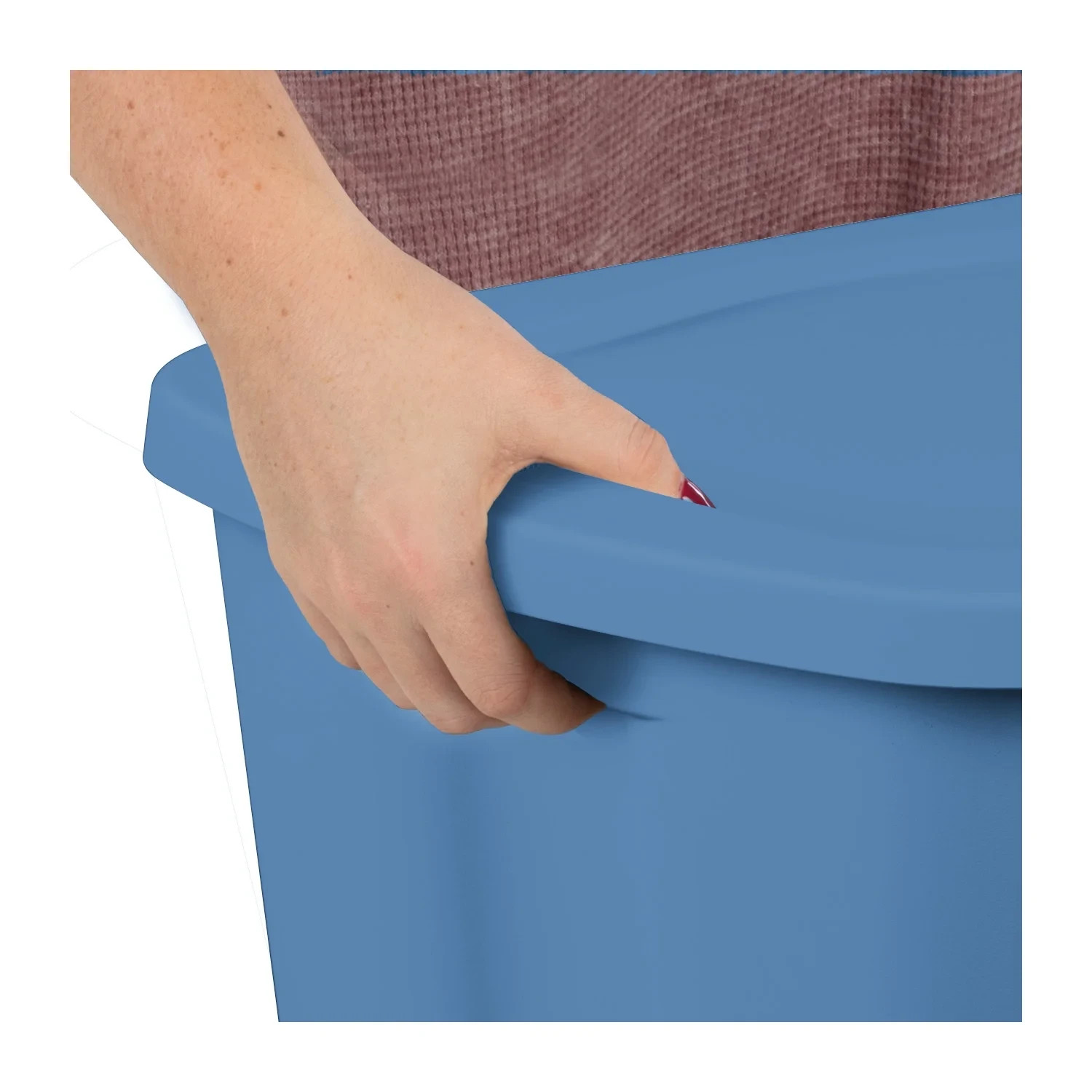 Sterilite 18 Gallon Plastic Storage Bin with Snap-on Lid, Light Blue, 8 Pack