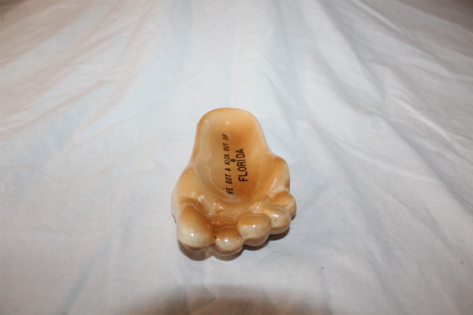 Ceramic Souvenir We Got A Kick Out Of Florida 5" Footprint Vintage