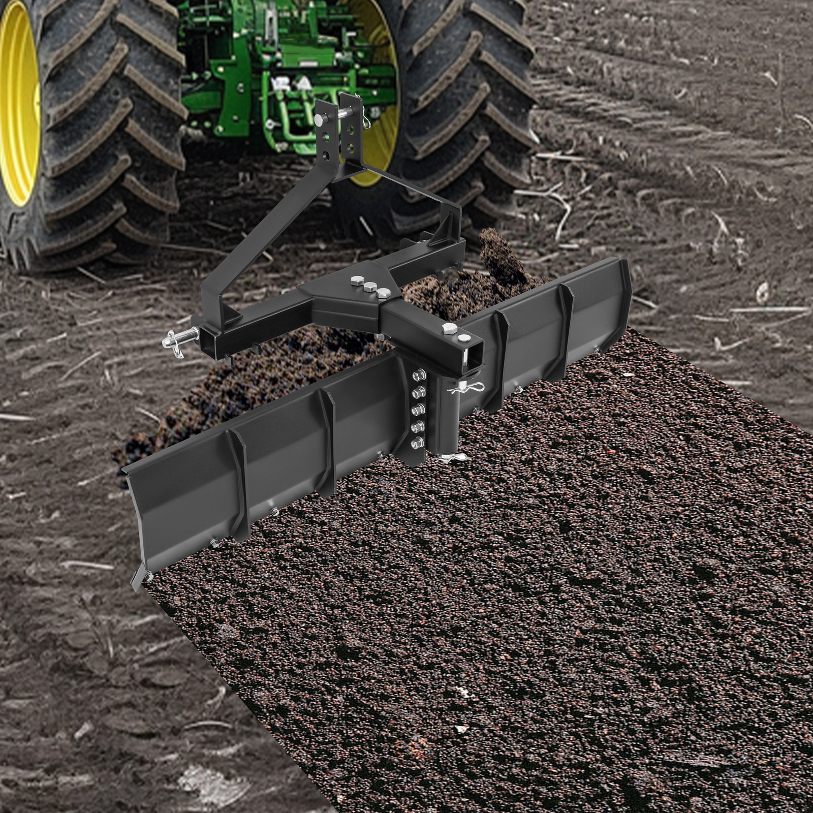 For Category 0 & 1 Tractors 3 Point Rear Grading Blade Scrape Blade Steel 52"