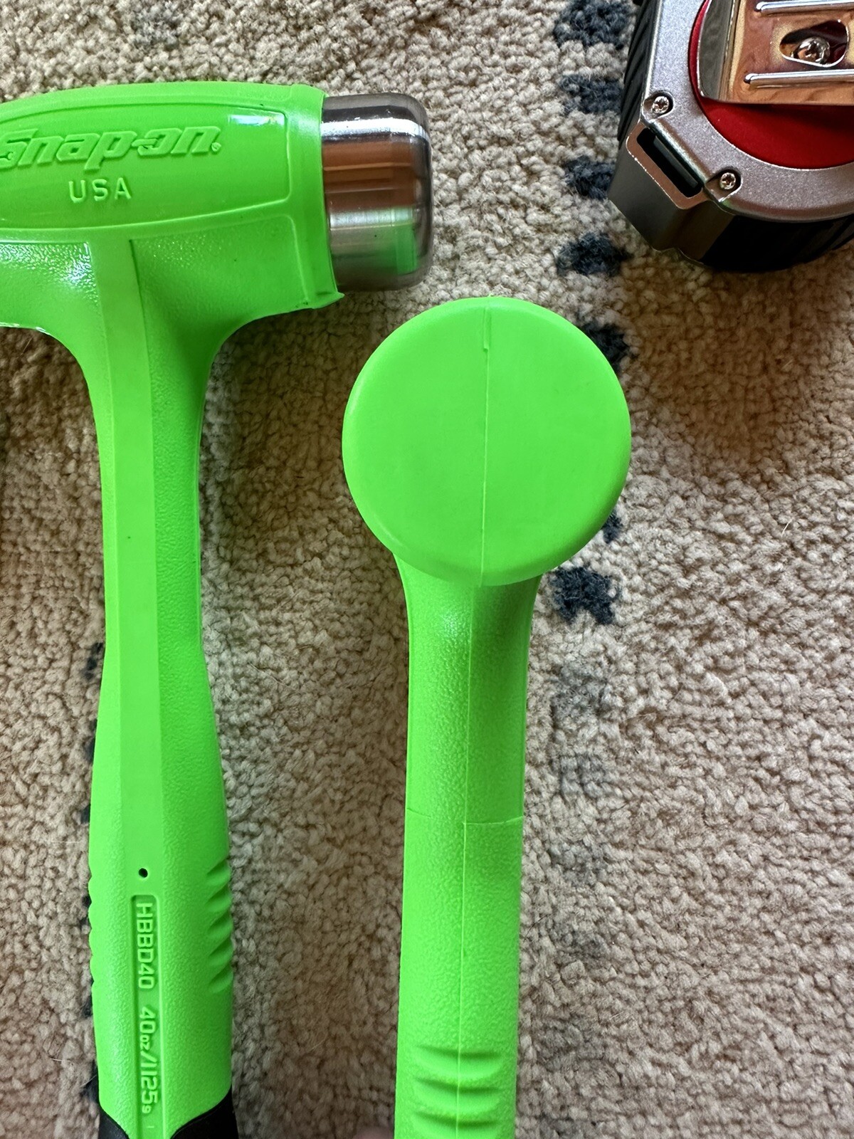 Snap-on Dead Blow Hammer Set. Green 16, 24 And 40 Oz.