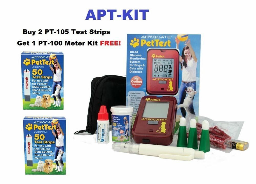 Advocate Pet Test    Meter Strip Bundle APT-KIT Bonus FREE Kit