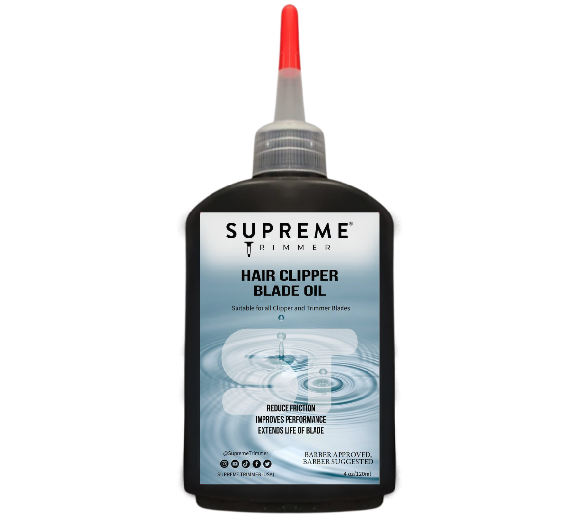 Hair Clipper Blade Oil by Supreme Trimmer for Lubricating Blades, 4FL OZ, STO710