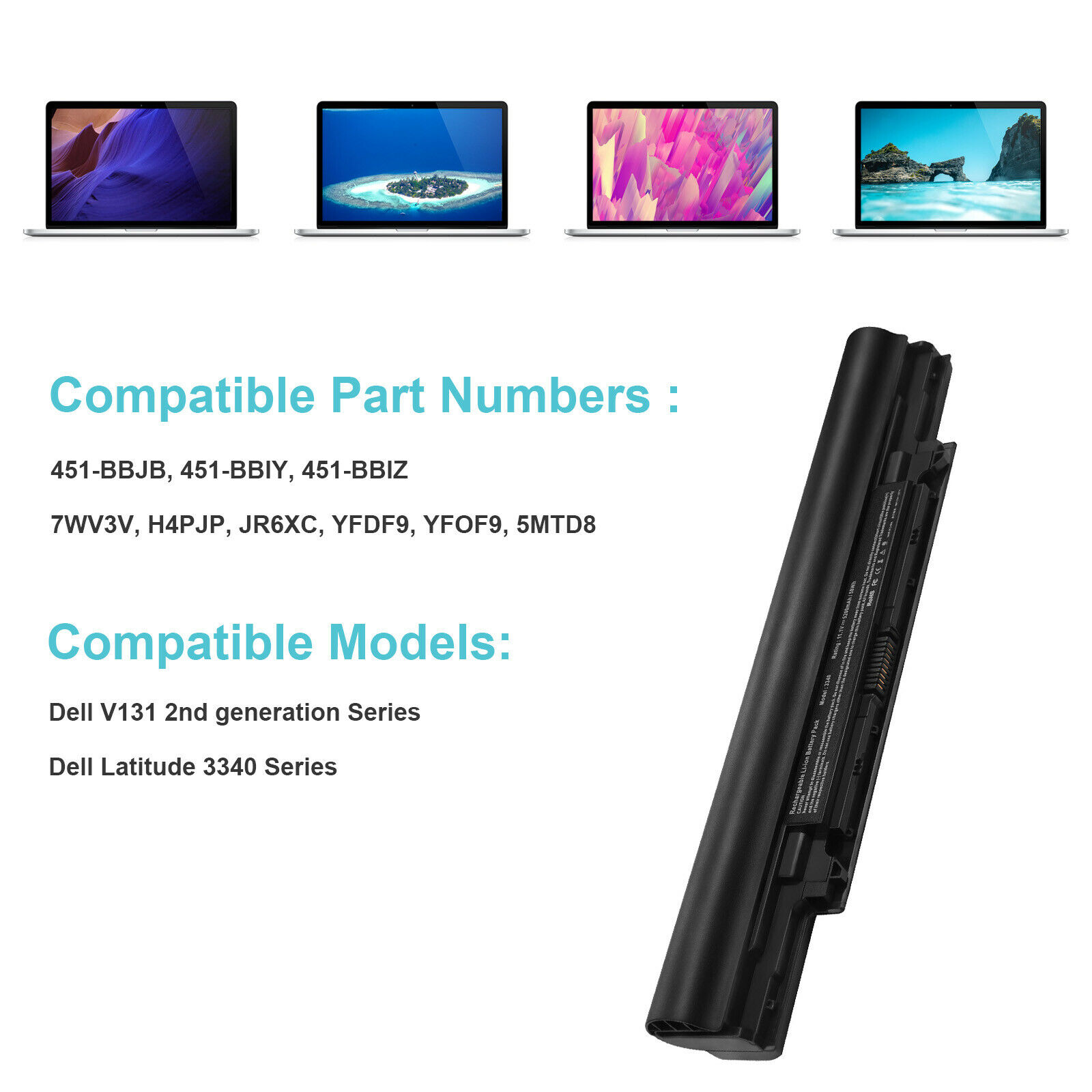 🧡LOT Battery For Dell Latitude 3340 3350 YFDF9 5MTD8 JR6XC 11.1V 5200mAh 6Cell