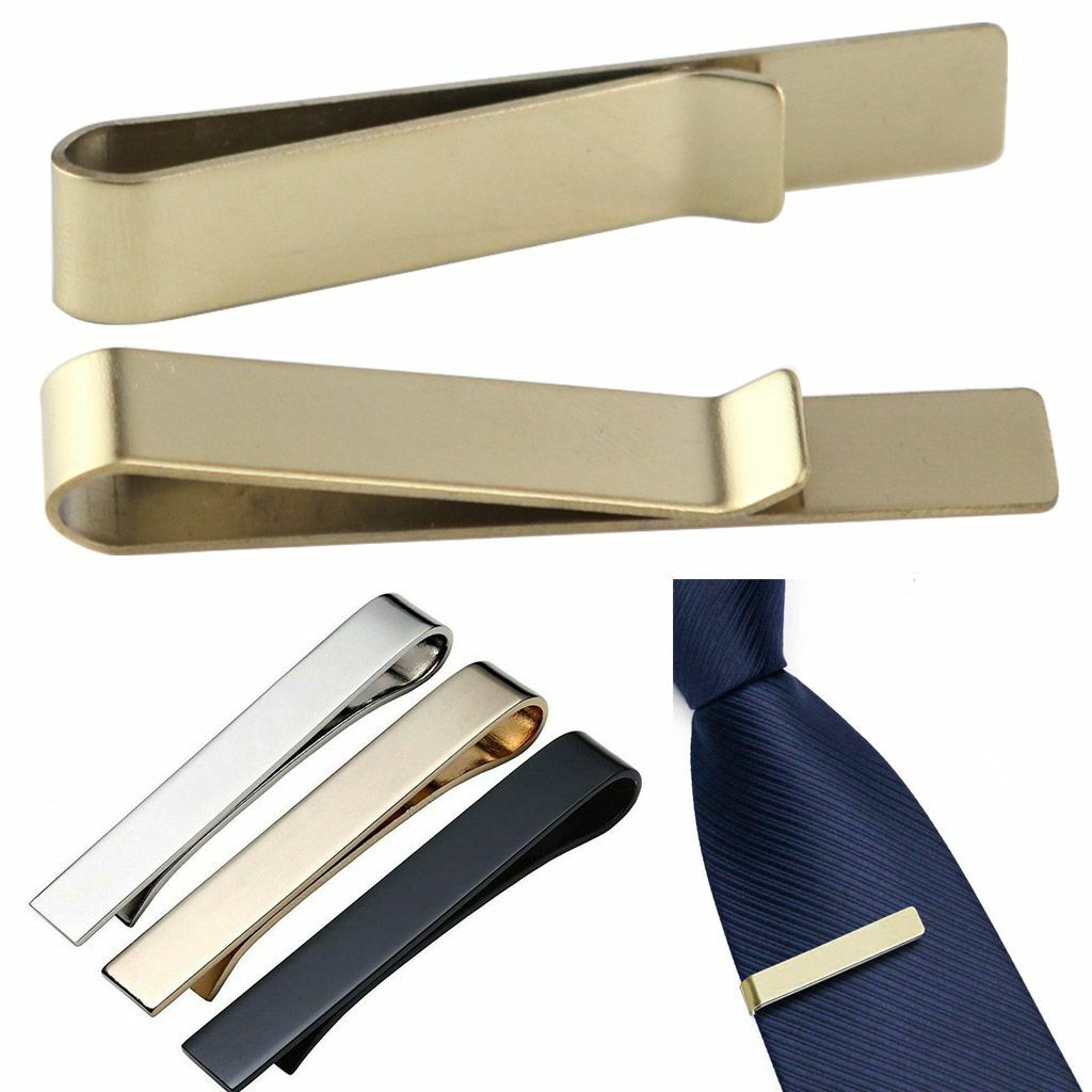 1-3 Set Stainless Steel Slim Skinny Regular Ties Necktie Clasp Mens Tie Clip Bar
