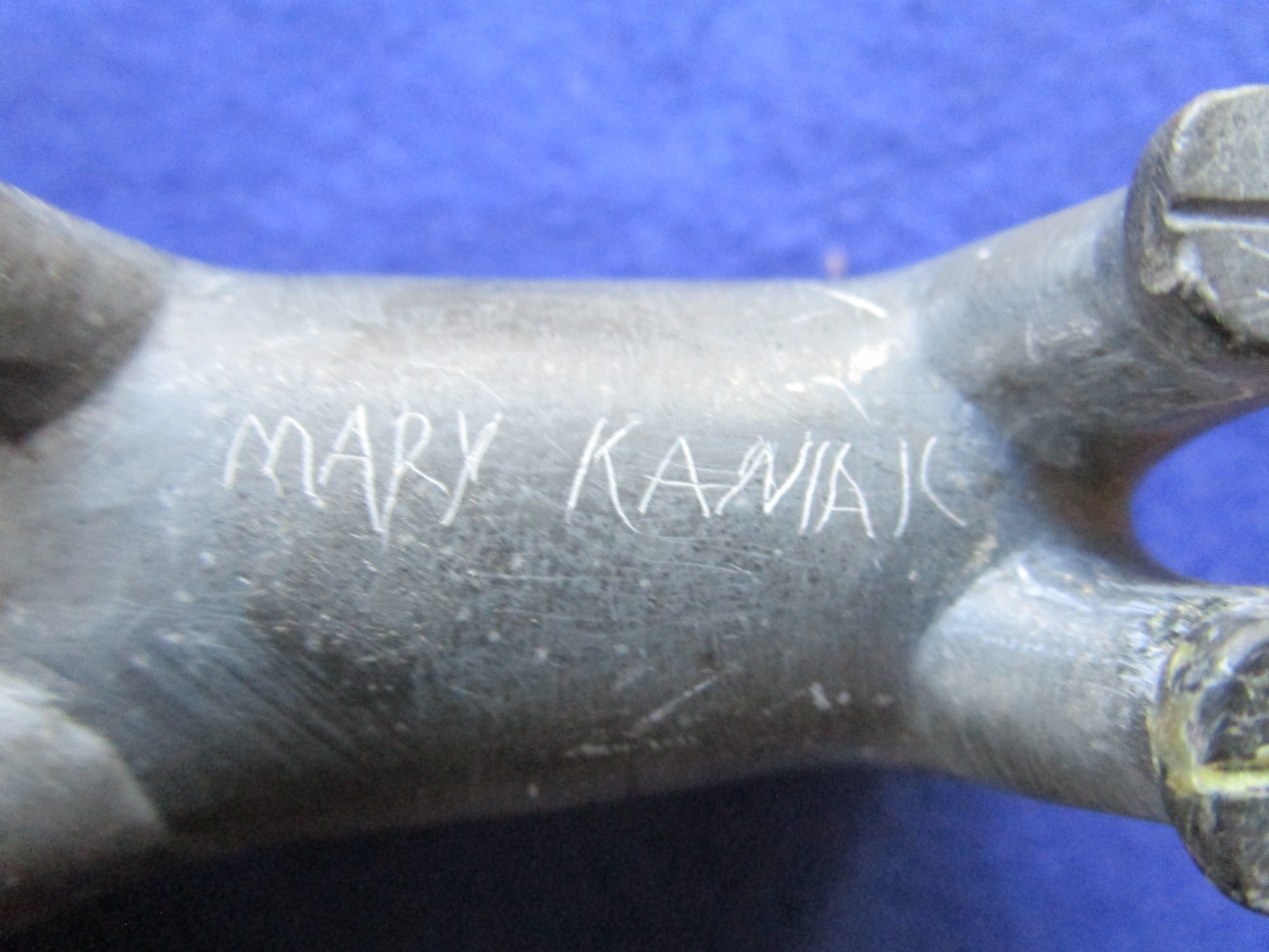 Vintage QINGAUK Mary Kaniak INUIT Sculpture MUSK OX Stone Carving 1960's ARCTIC