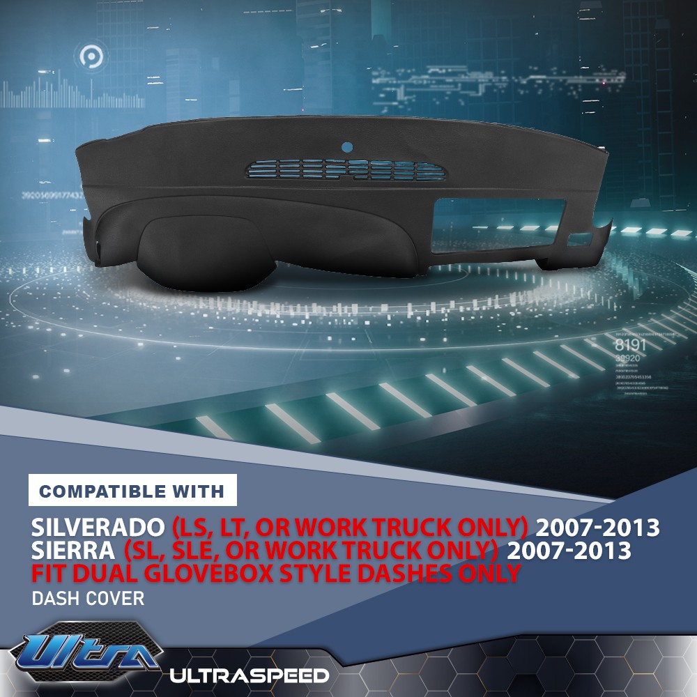 Soft TPE Dash Board Cover Cap Black For 07-2014 Silverado LS LT WT Sierra SL SLE