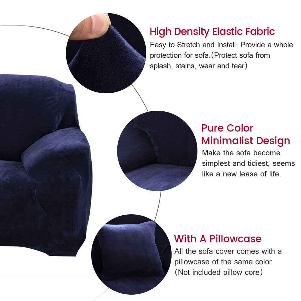 Stretch Plush Thick Sofa Covers 1 2 3 4 Seater Couch Chair Slipcover Protector