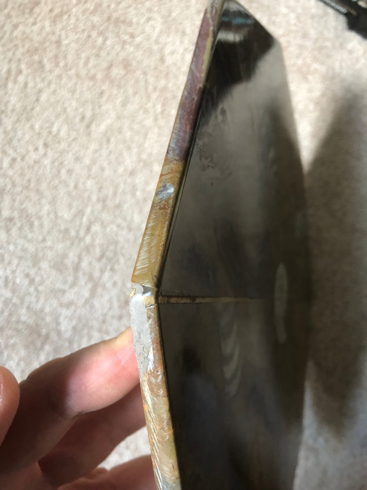 Ammonite Orthoceras Fossil Table Top Tabletop Nightstand 12-1/4" Inlay plate