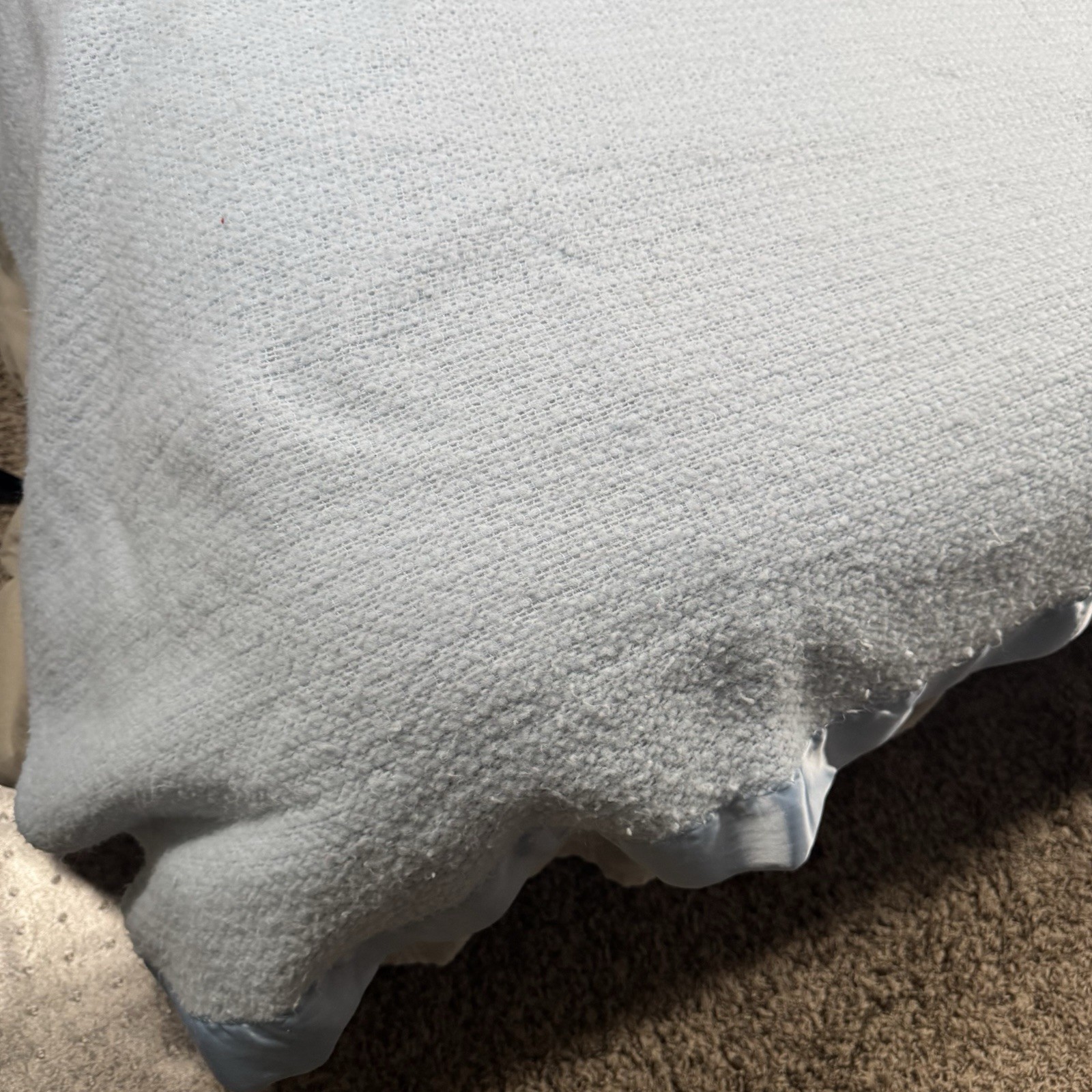 VTG Blue Blanket Thermal Waffle Weave Soft Satin Trim Cannon Mills Co 72x82