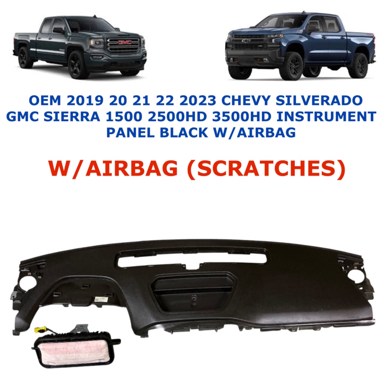 2019 20 21 22 2023 Chevy Silverado Sierra 1500-3500HD instrument panel BLACK