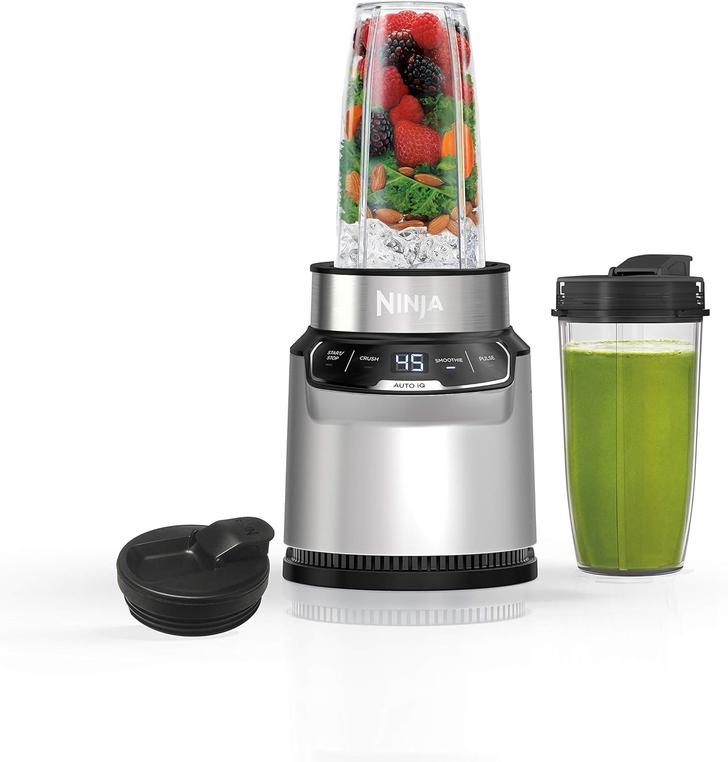 Ninja BN401 Nutri Blender Pro with Auto-iQ, 1100W Motor, (2) 24oz Single Cups
