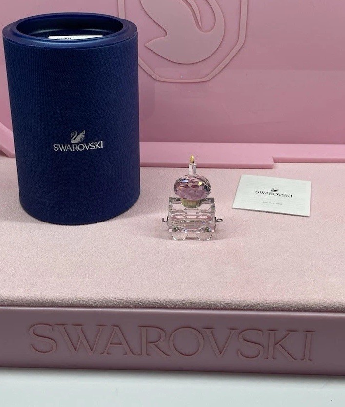 MIB Swarovski Crystal Figurine Cupcake Wagon Birthday First Steps Train 5377674