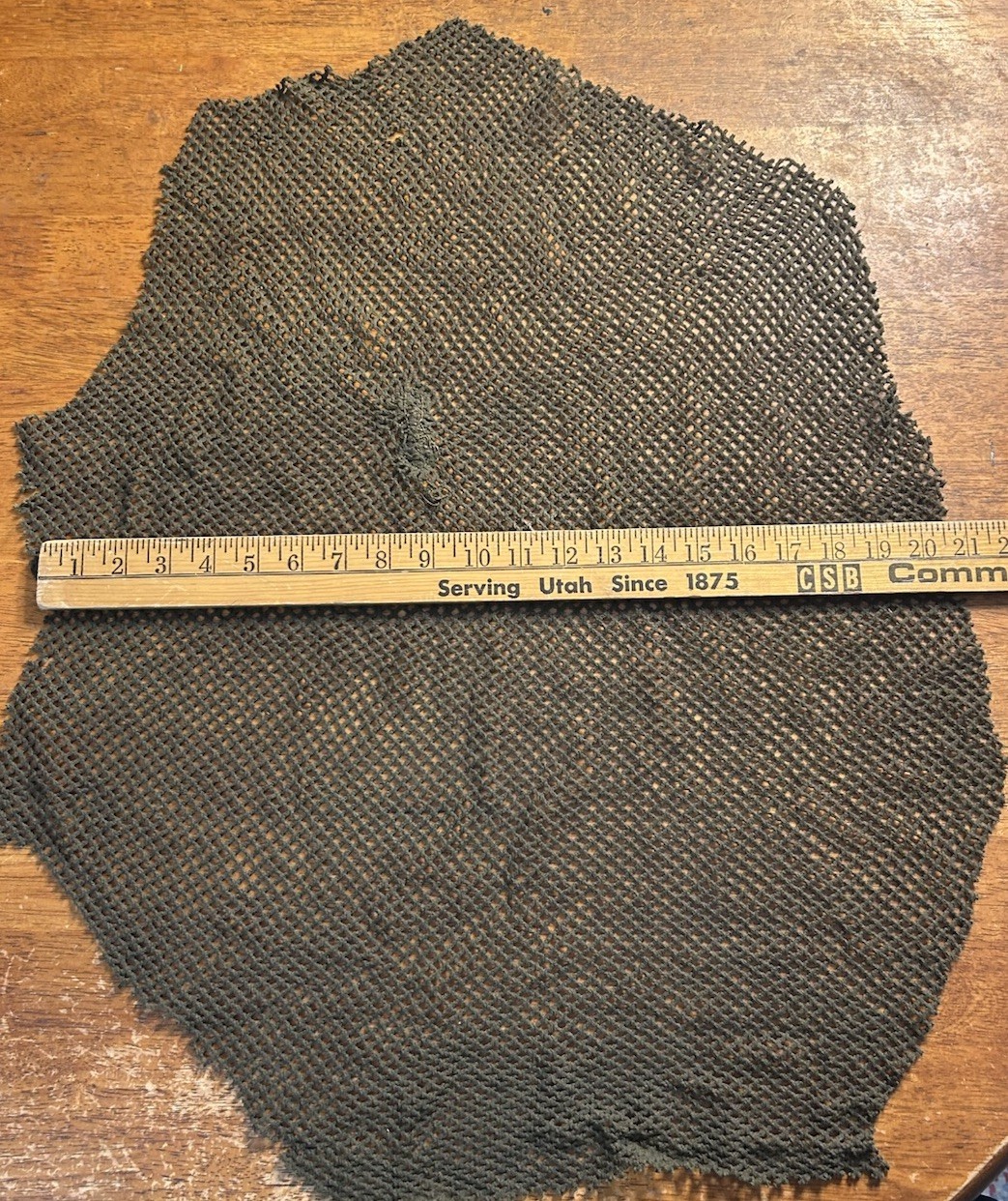 ORIGINAL WWII Woven Square Pattern M1 Helmet Net from US GI OD Camo Shrimp Net 2