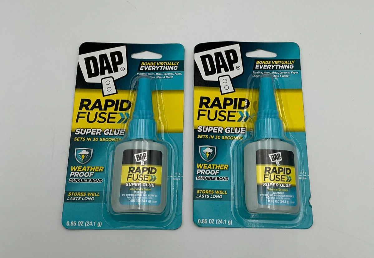 Lot of 2 DAP Rapid Fuse All Purpose Clear Glue 0.85 oz