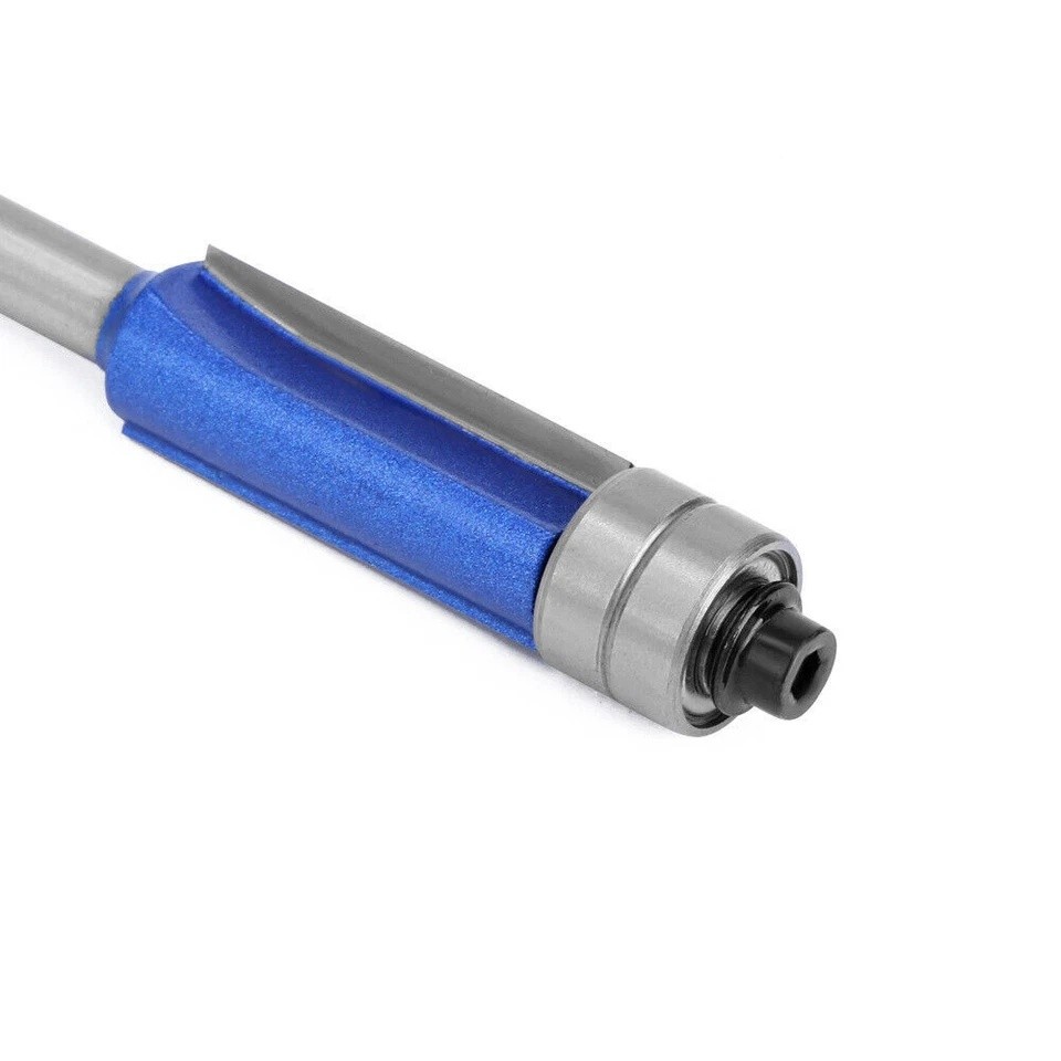 4PC 1/4" Shank Flush Trim Router Bit Set Top Bearing Woodworking Template Cutter