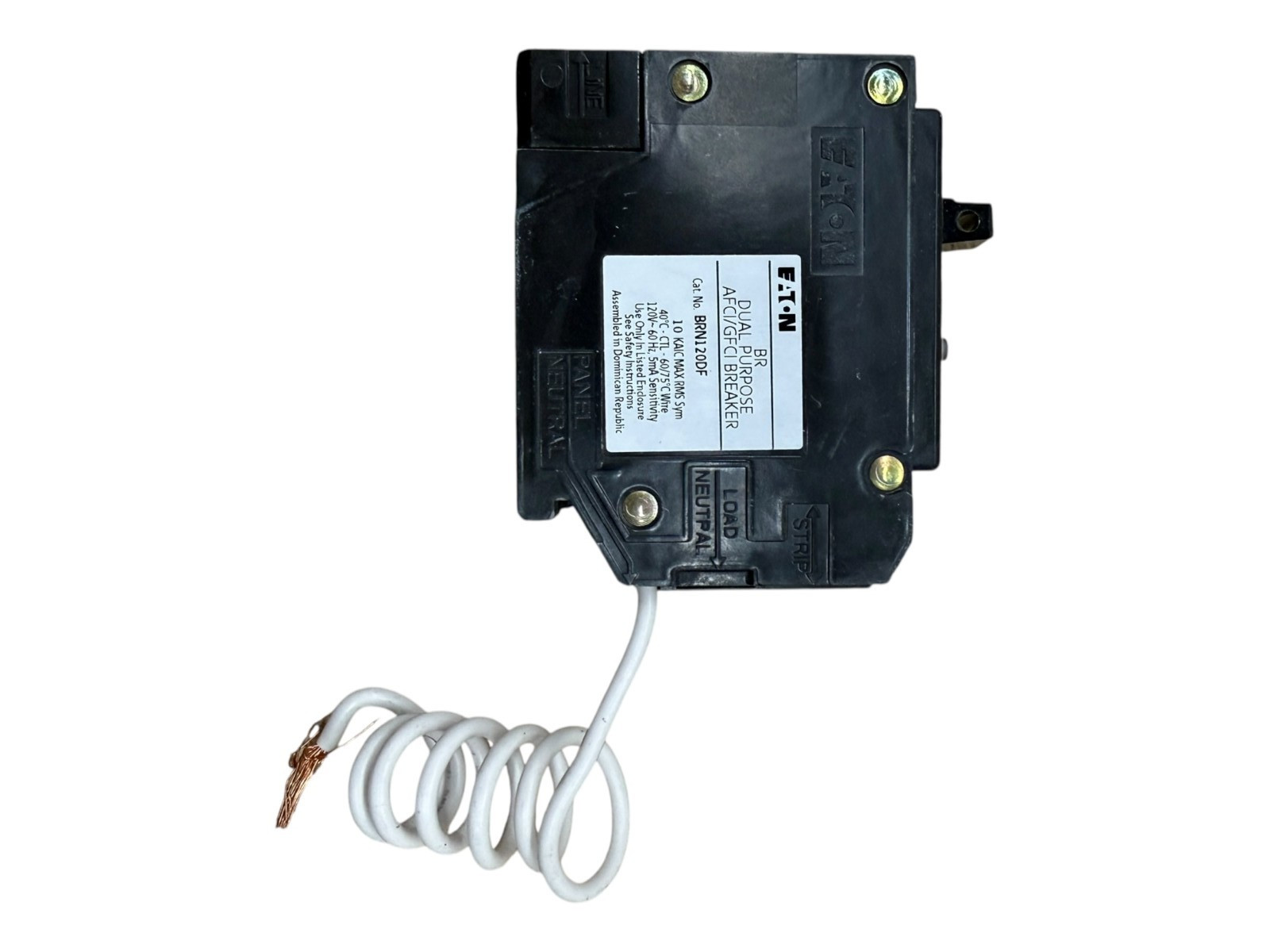 Eaton BRN120DF - 20 Amp - 1 Pole - Dual Function Circuit Breaker