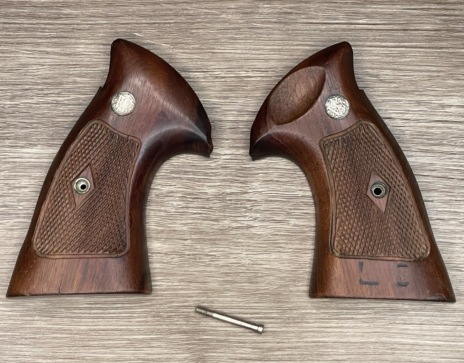 Vtg Smith & Wesson Early N Frame Square Butt Diamond Target Factory Grip