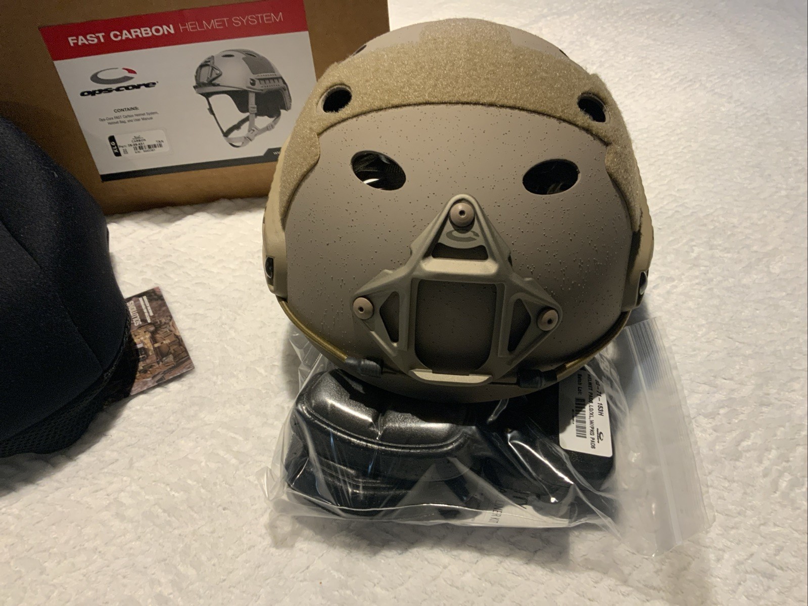OPS-CORE FAST SF CARBON HELMET SYSTEM XLarge Tan Vented Lux Liner With OCC Dial
