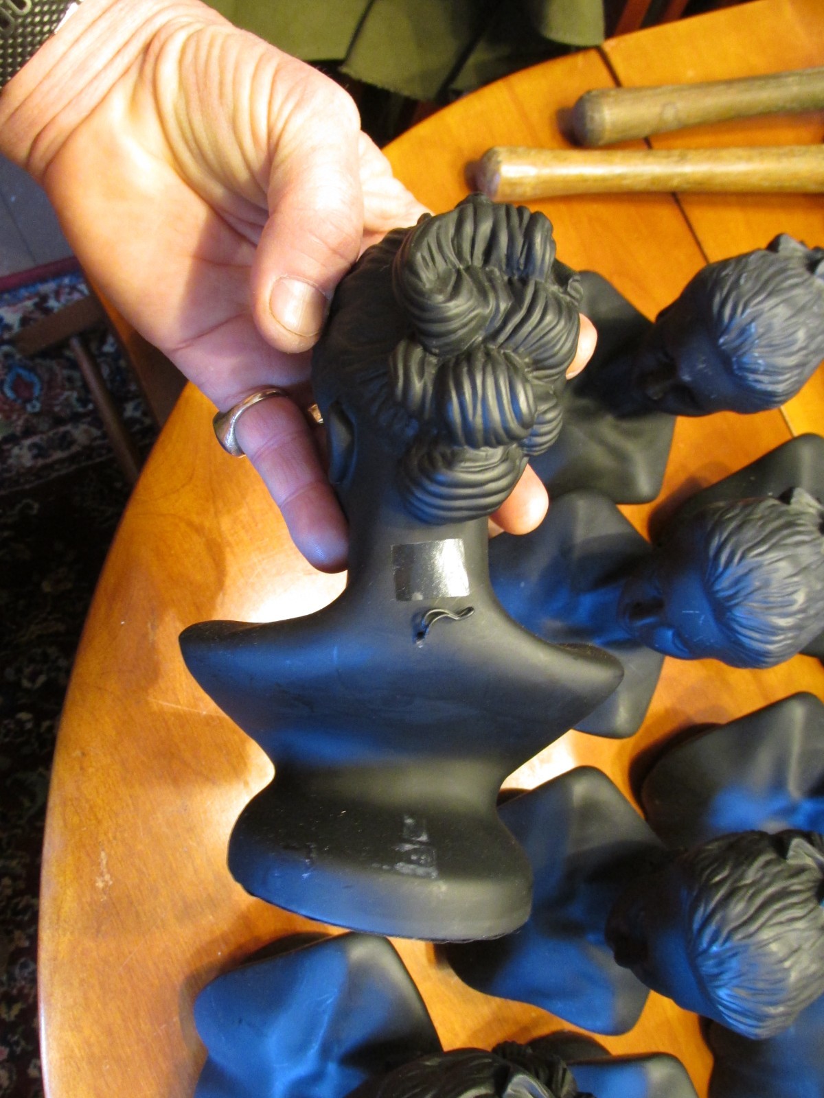 Jewelry Bust Display Stand Black Plastic Resin Mannequin Necklace & Earring used