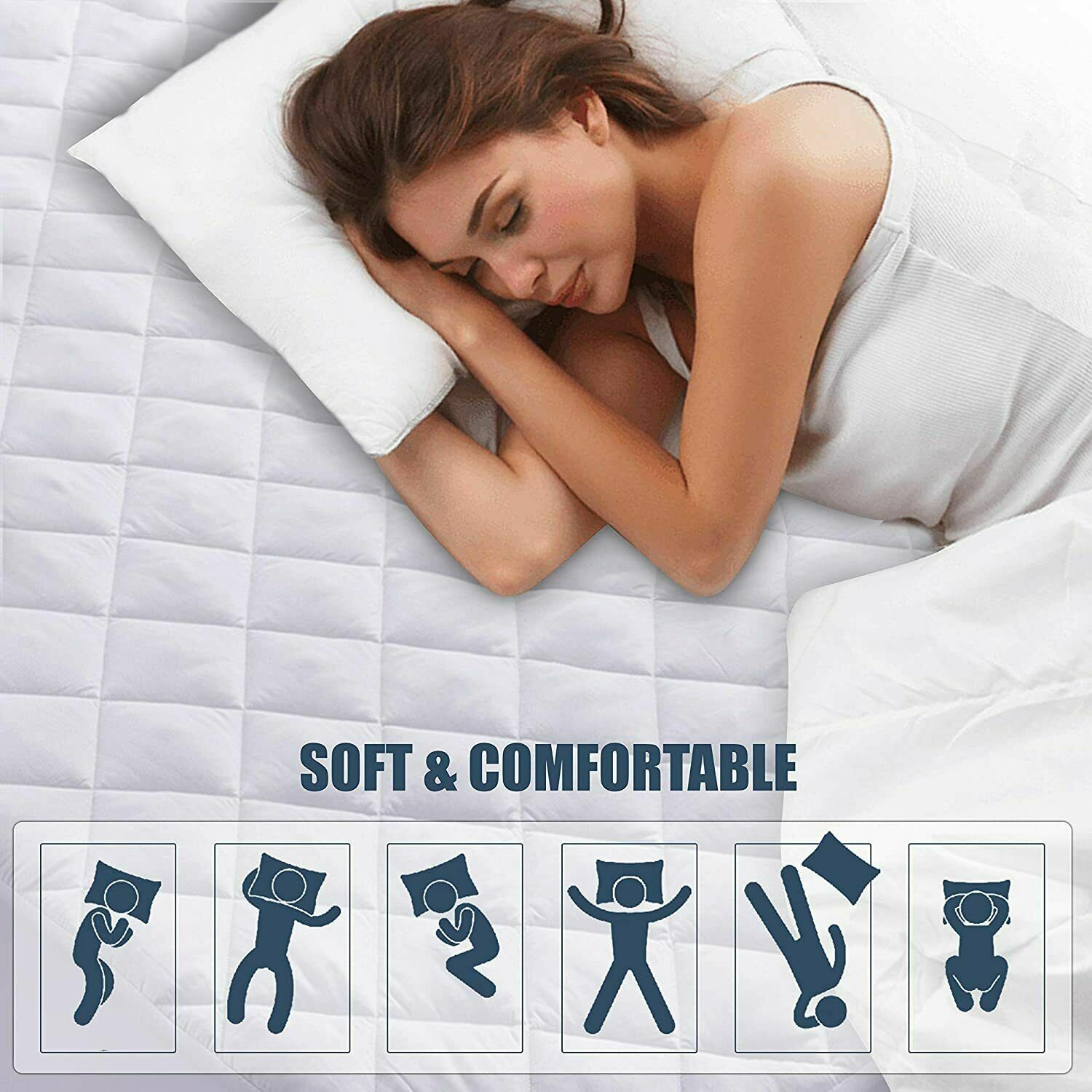 Fitted Mattress Pad Deep Pocket Cooling Breathable Mattress Pad Topper Protector