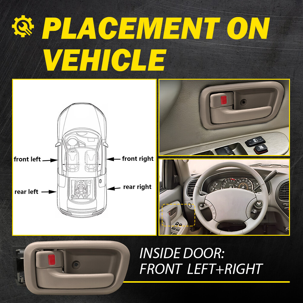 For 2000-2006 Toyota Tundra Pair Front Interior Door Handle Left & Right Beige