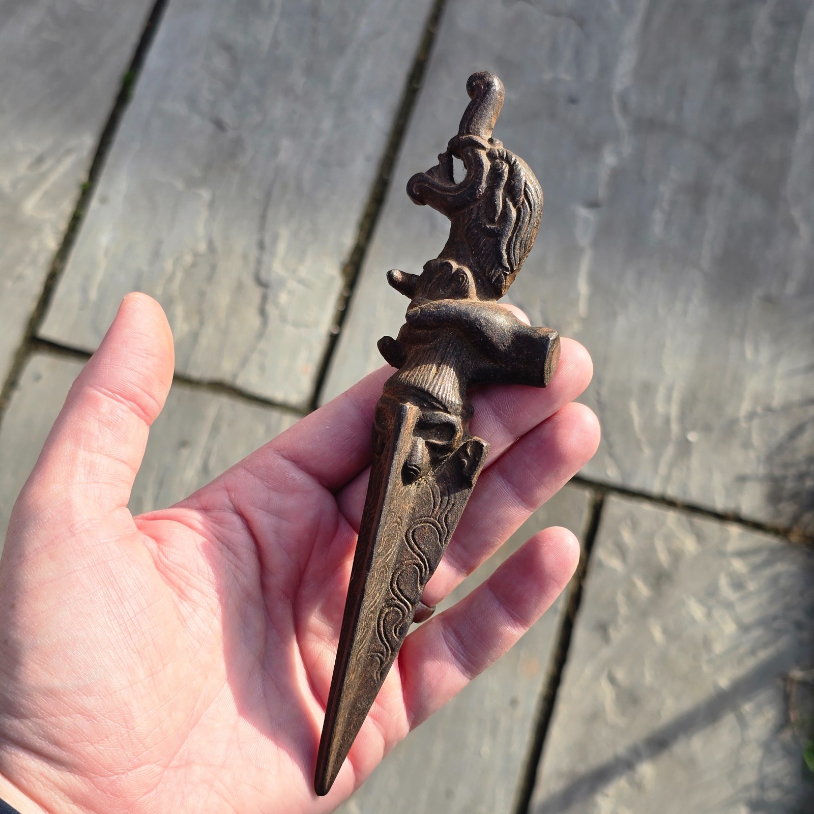 Tibetan or Nepalese Antique c19th Steel Buddhist Implement Tool Shaman