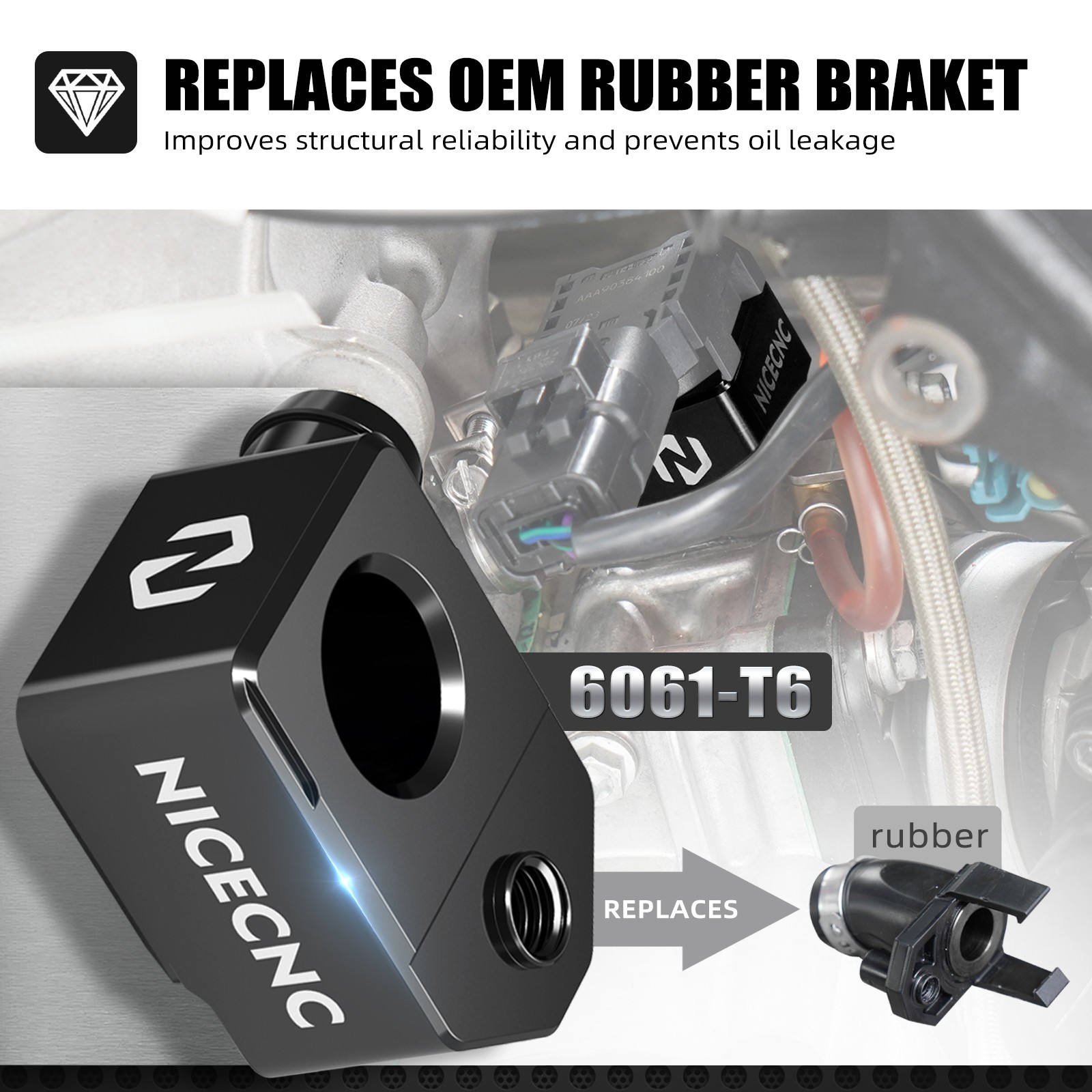 NICECNC TBI Crankcase Pressure Sensor Bracket For KTM 250 300 EXC/XCW 2024-2026