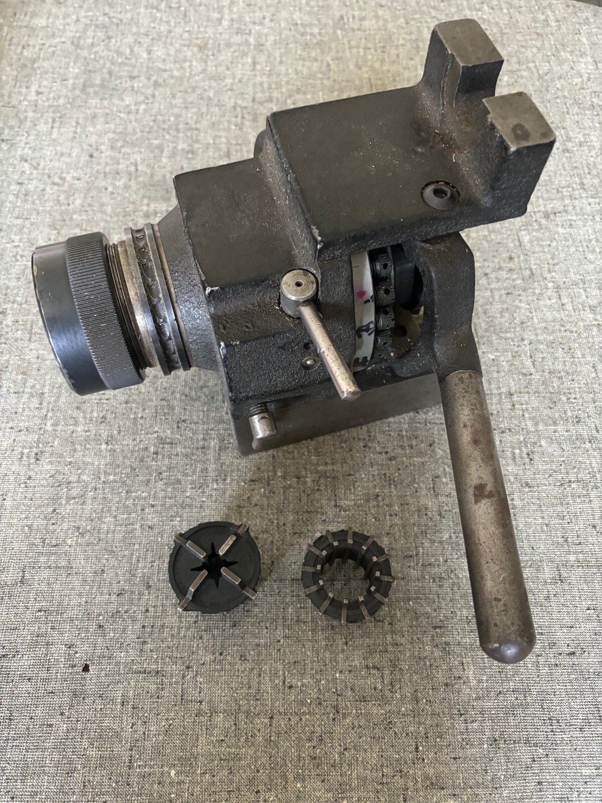 JACOBS #500 RUBBERFLEX HORIZONTAL VERTICAL INDEXING FIXTURE w/ COLLETS