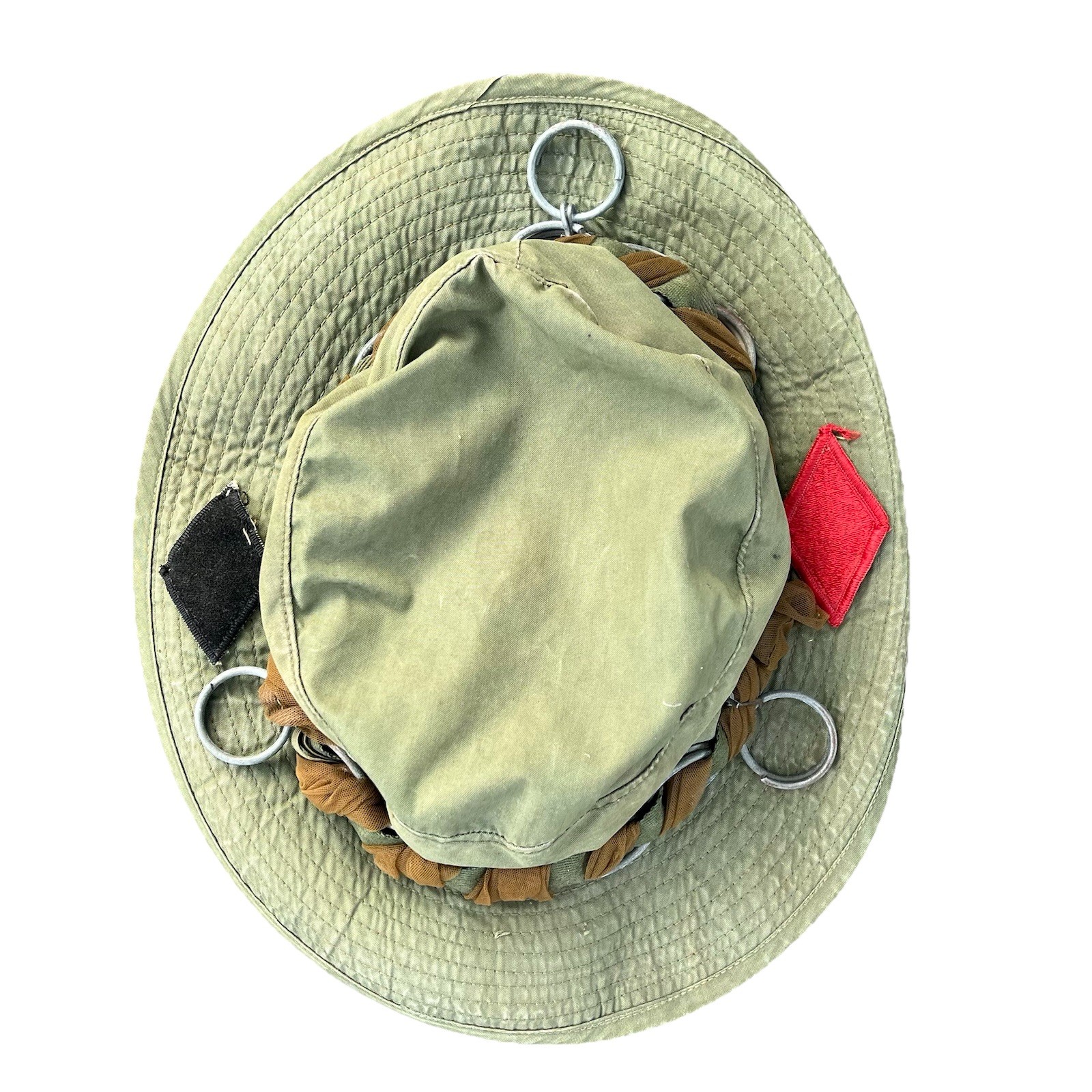 Vietnam War 5th Infantry Division Poplin Boonie Theatre Made Patch Grenade Pins