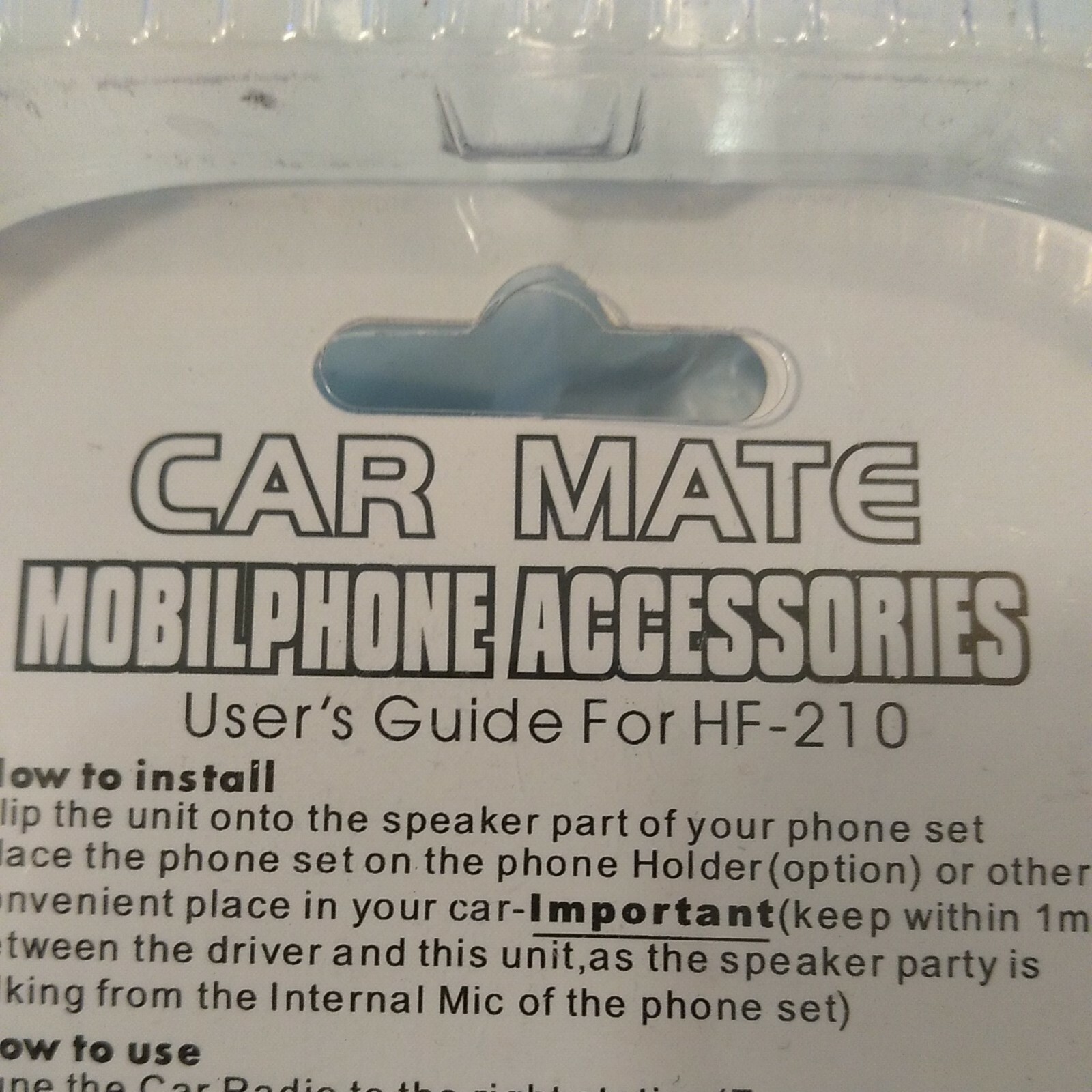 car mate HF-210 fm radio handsfree mobile phone accessory