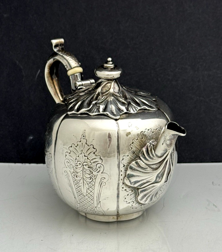 Rare William Adams New York Coin Silver Bachelor Teapot c1840