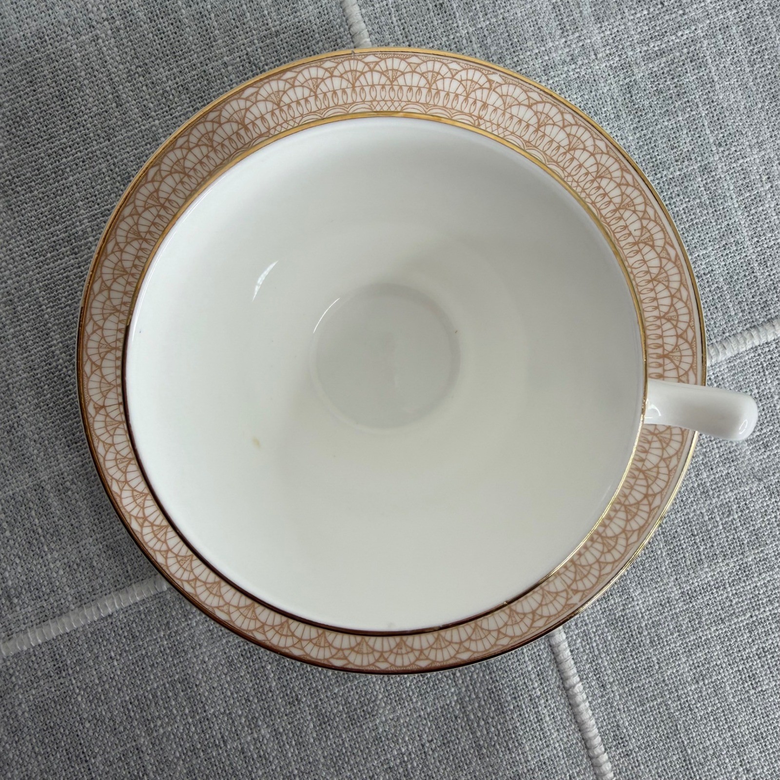 Crown Staffordshire Classic Footed Cup And Saucer Gold Lace White & Gold