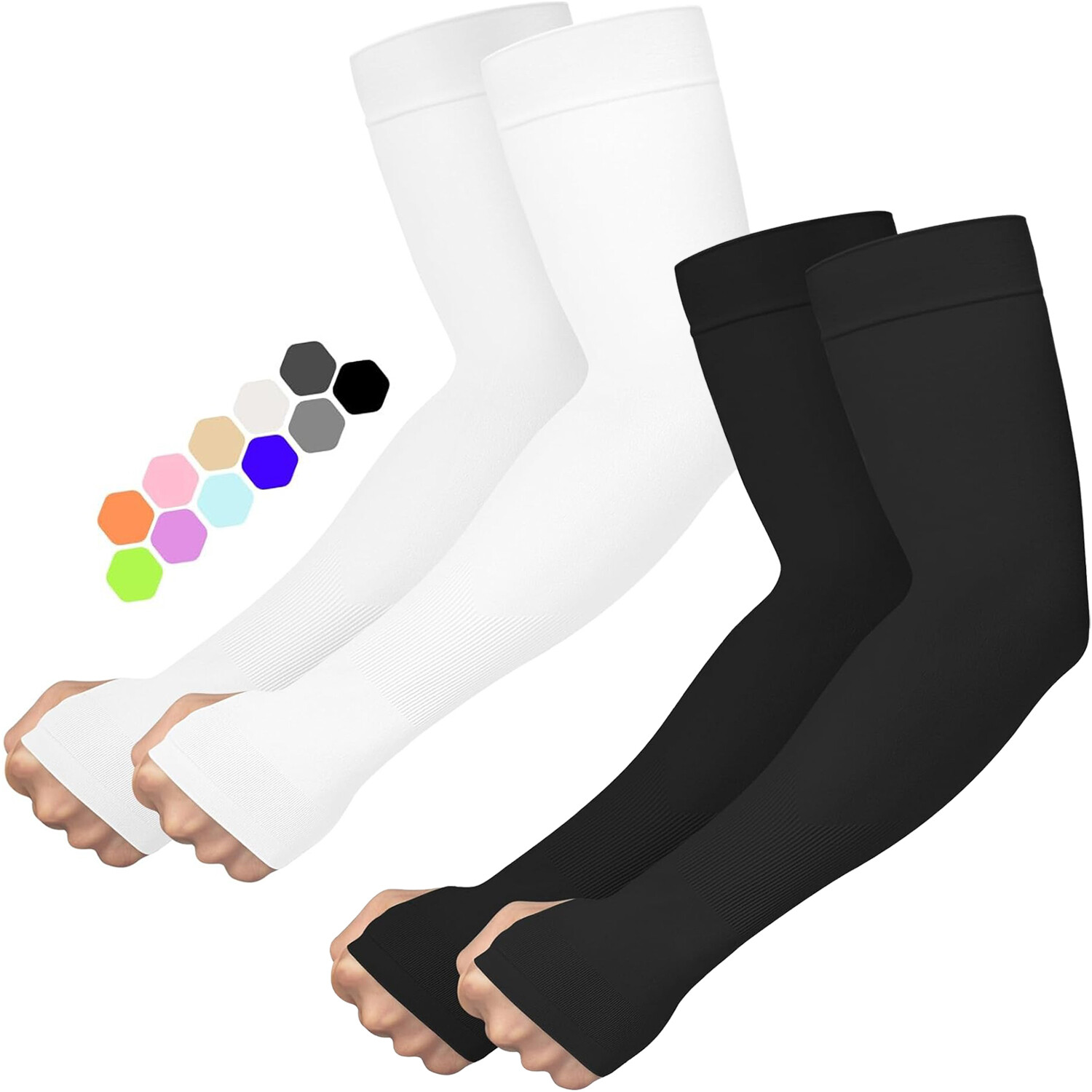 Arm Sleeves for Men Women Upf 50 Compression UV Sun Protection Cooling Arm Cover