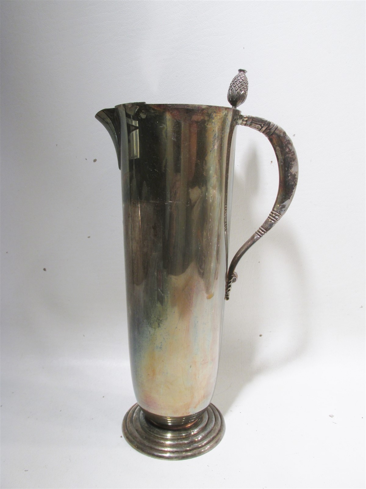 Vtg Art Deco International Silver Plate Tropical Martini Cocktail Mixer Pitcher