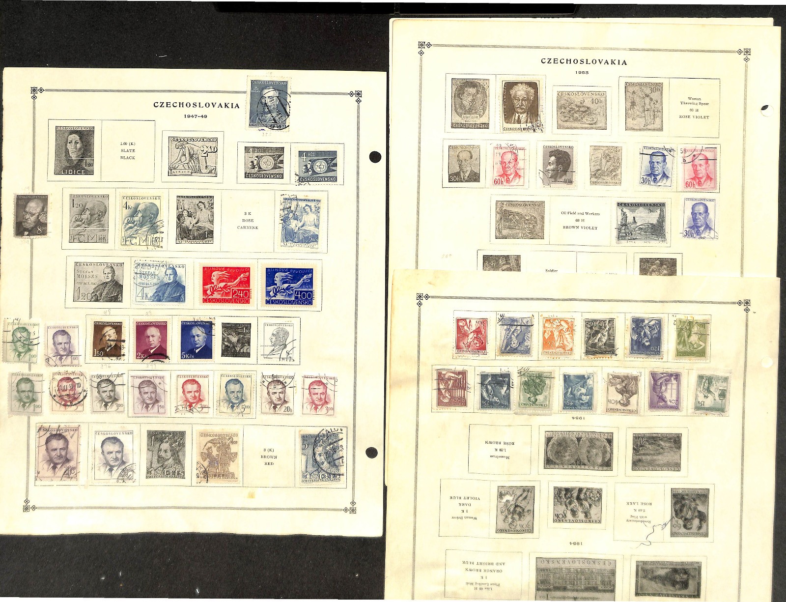 Czechoslovakia Stamp Collection on 22 Scott International Pages, 1918-1959 (BC)
