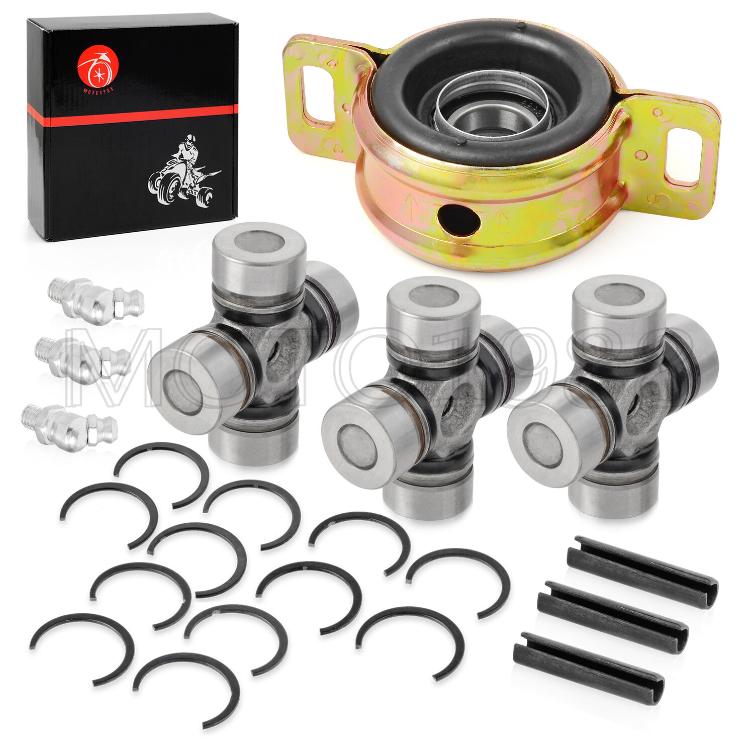 Front Rear Prop Shaft Bearing Carrier & U-joint For Polaris RZR S 4 900 1000 XP