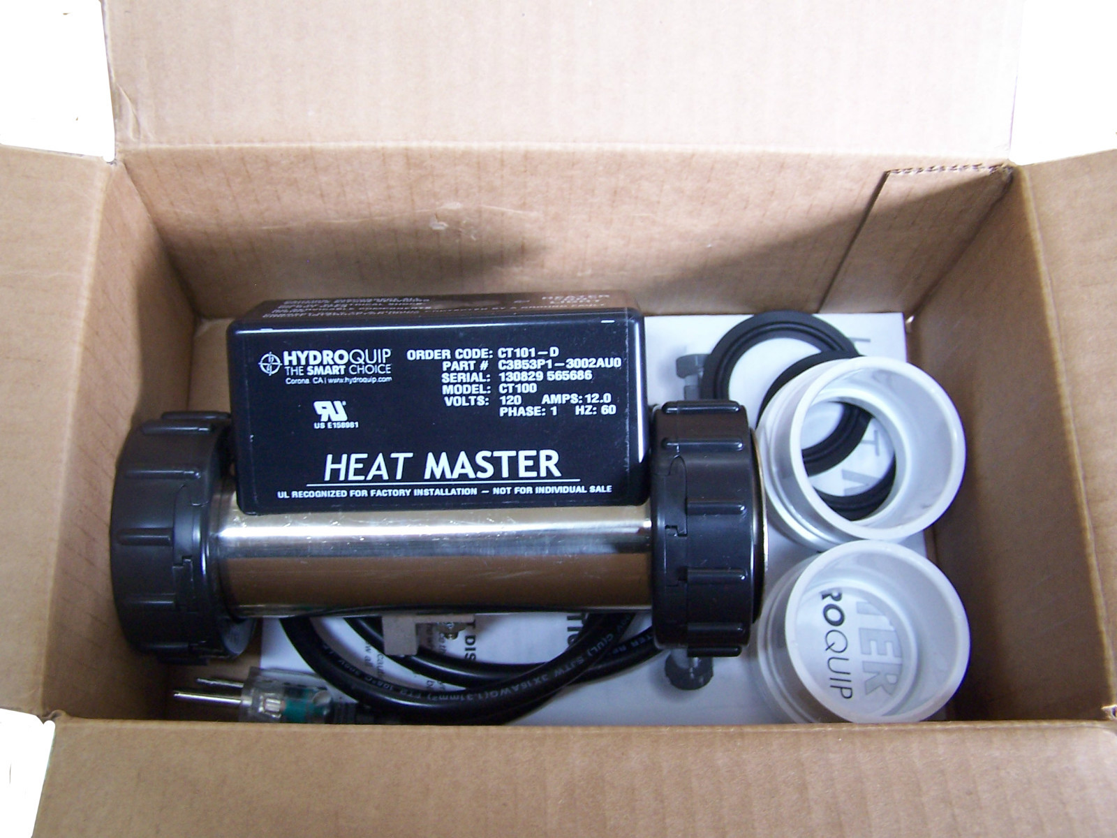 Jetted Bathtub Heater - Hydro-Quip - Heat Master (VAC) - 1.5KW Output, 120volts