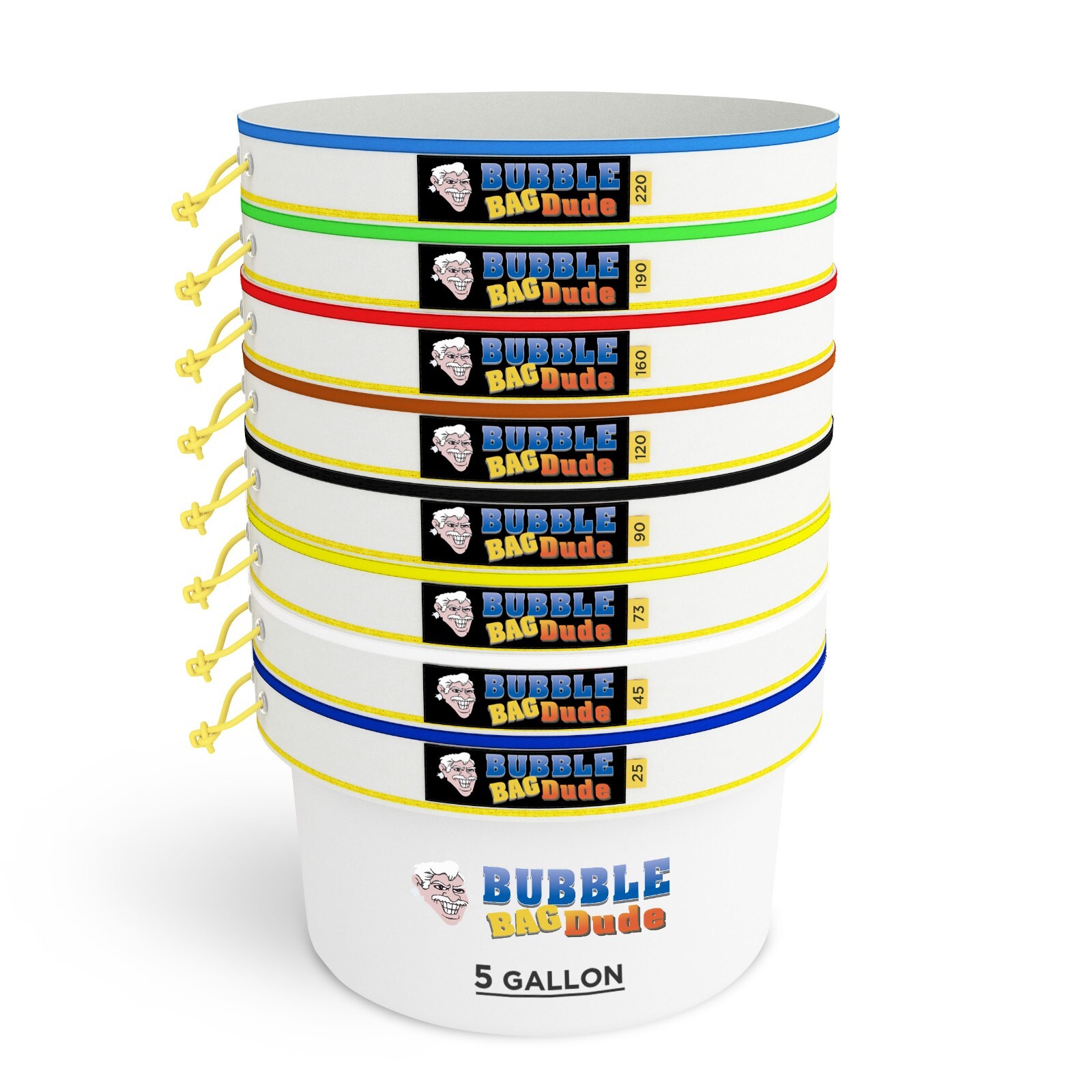 BUBBLEBAGDUDE 5 Gallon 8 Bag Bubble Hash Extraction Kit All Mesh