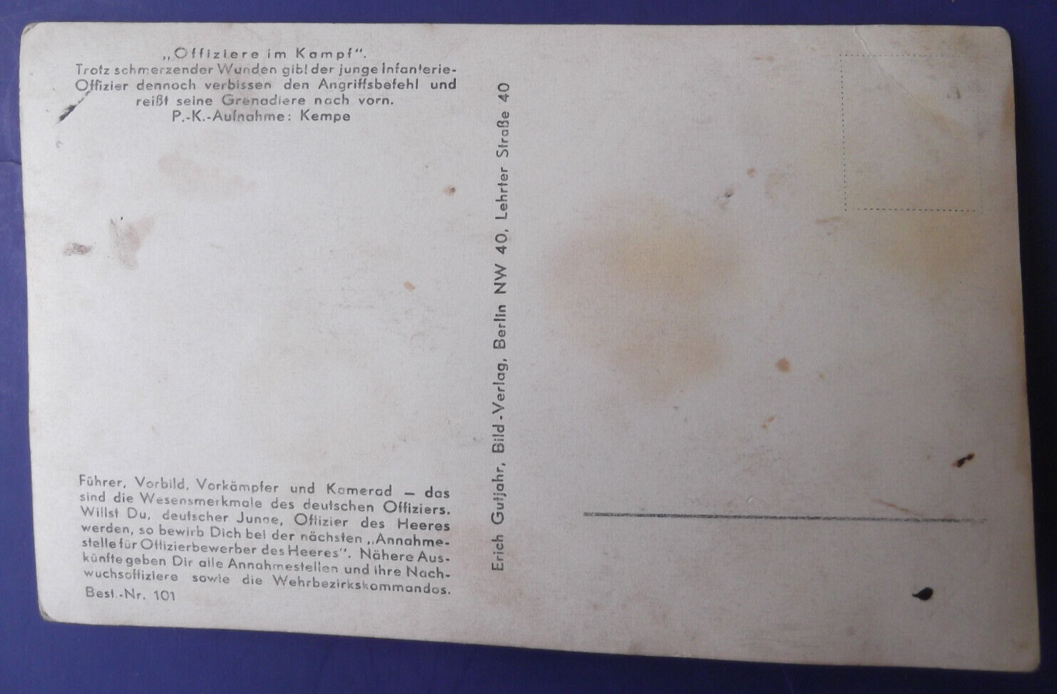 2 WWII German Postcards - Offiziere im Kampf - Officers in Action