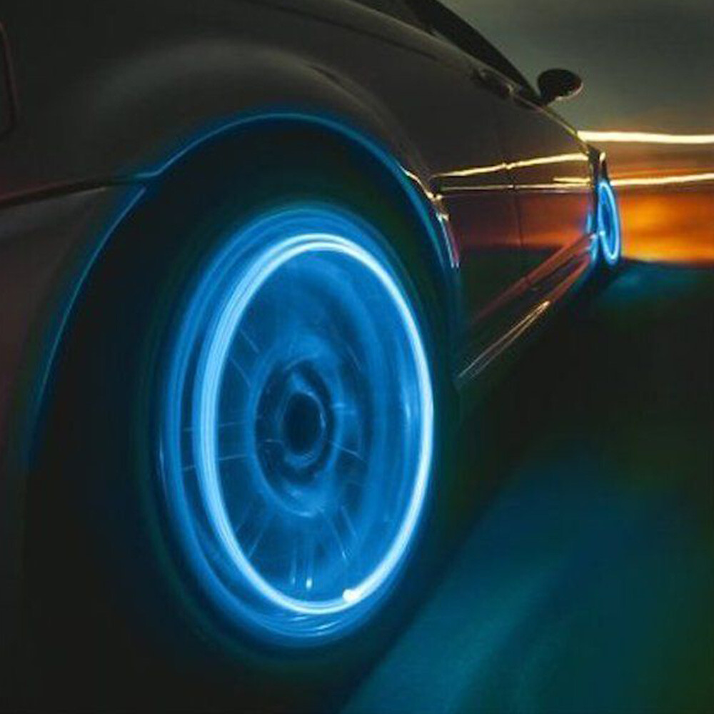 4Pcs Wheel Colorful Tire Light Valve Stem Cap Flashing Car Truck Motorcycle Bike