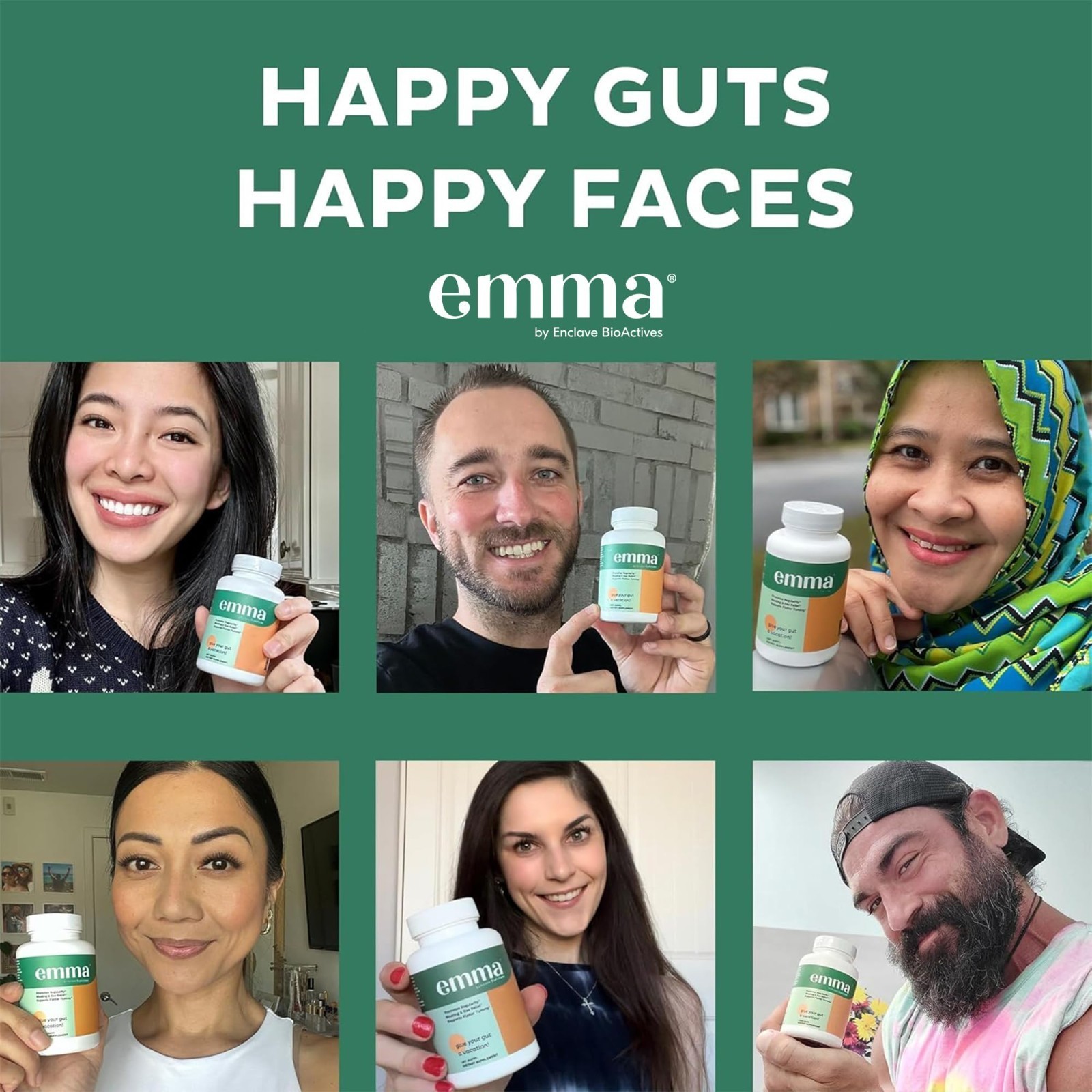 3 Pack Emma Gut Health Supplement 180 Capsules for Bloating Relief & Leaky Gut