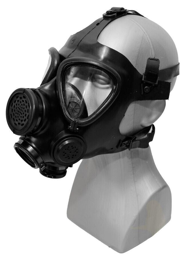 Authentic Israeli Military M-15 Gas Mask w/40mm NATO w/ Straw Black NBC Adult Sz