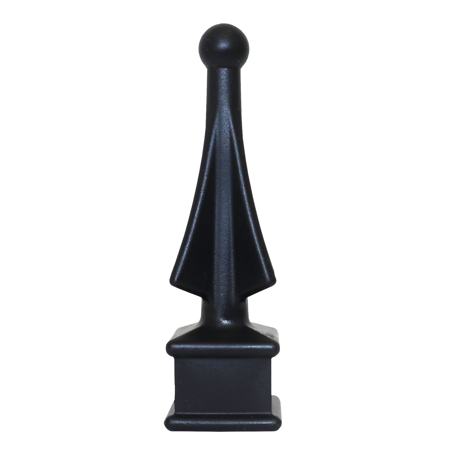 Fence Finials Four-Sided Spire Polypropylene Decorative Fence Toppers - Black