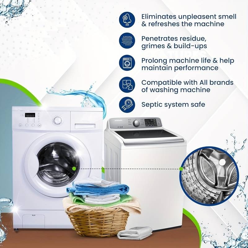 Qyqost Washing Machine Cleaner, Deodorizer, & Descaler 24-Pack - 1 Year Supply